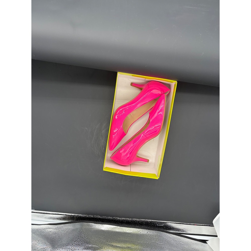 Gianni Bini Hot Pink Patent Leather Kitten Heel Pump 8.5M Pointed Toe Barbiecore - Picture 6 of 8